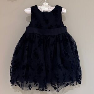 Janie and Jack Midnight Lace and Velvet Girls Dress; Size 12-18M